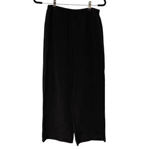 Mary Deangelis Black Silk Wide Leg Pants S Made in England